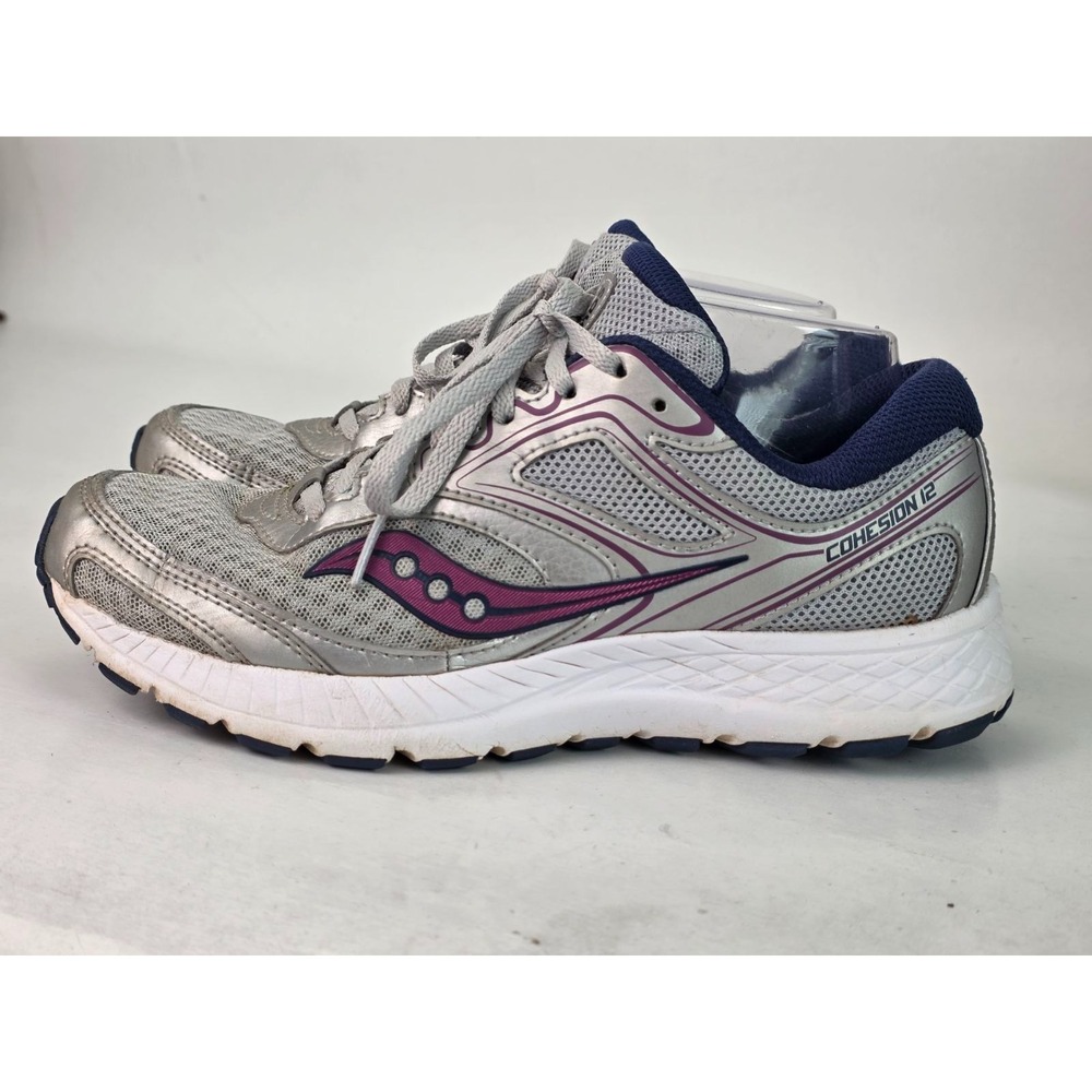 Saucony Cohesion 12 Women's Sneakers Size 8.5 Gray Purple Blue Shoes S10471-15